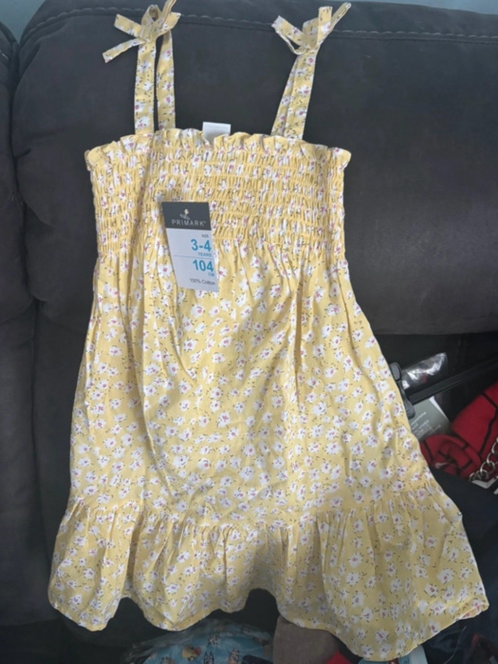Primark Yellow Floral Smocked Sundress with Ruffle Hem